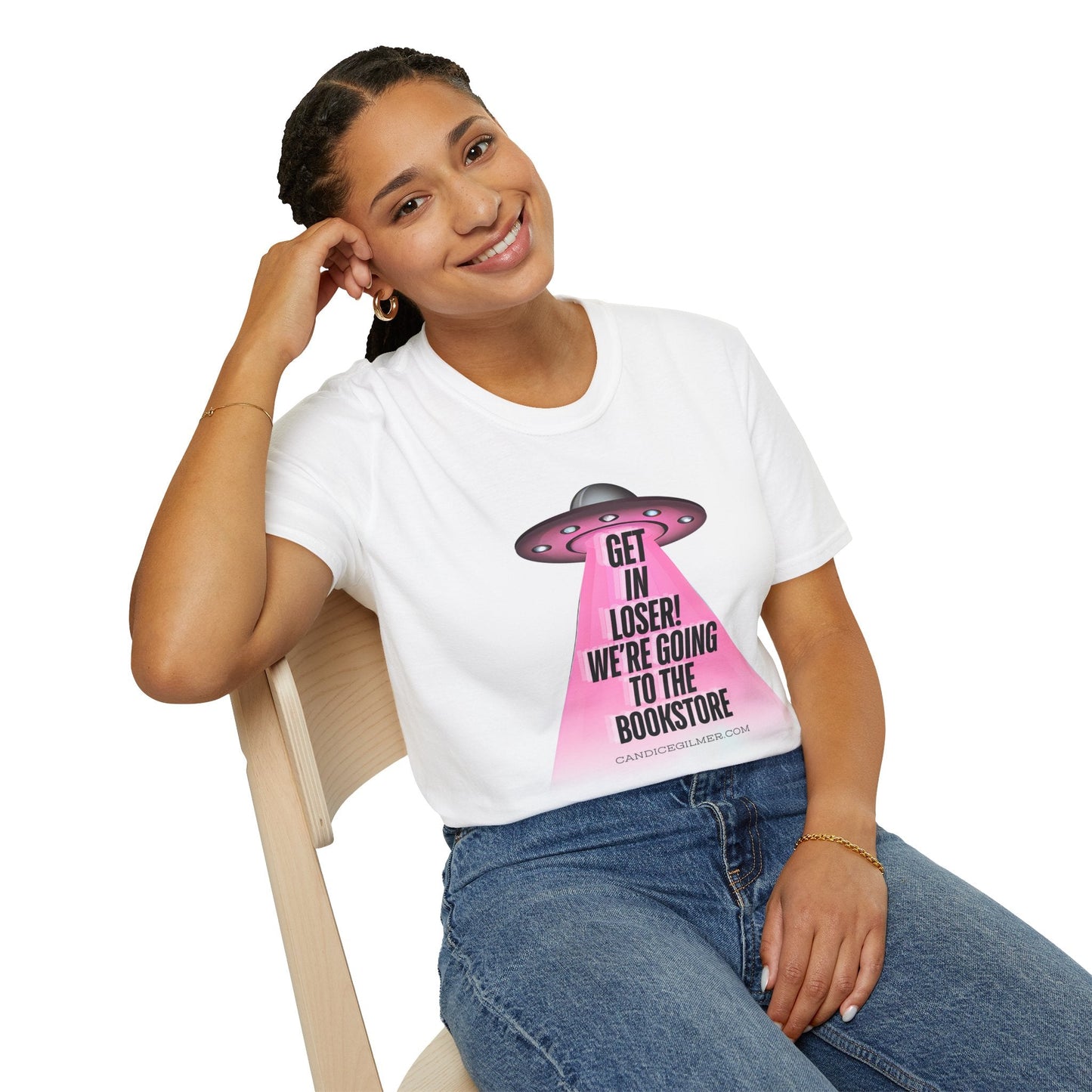 Get In Loser! T-Shirt, Unisex Softstyle Tee - Candice Gilmer Books