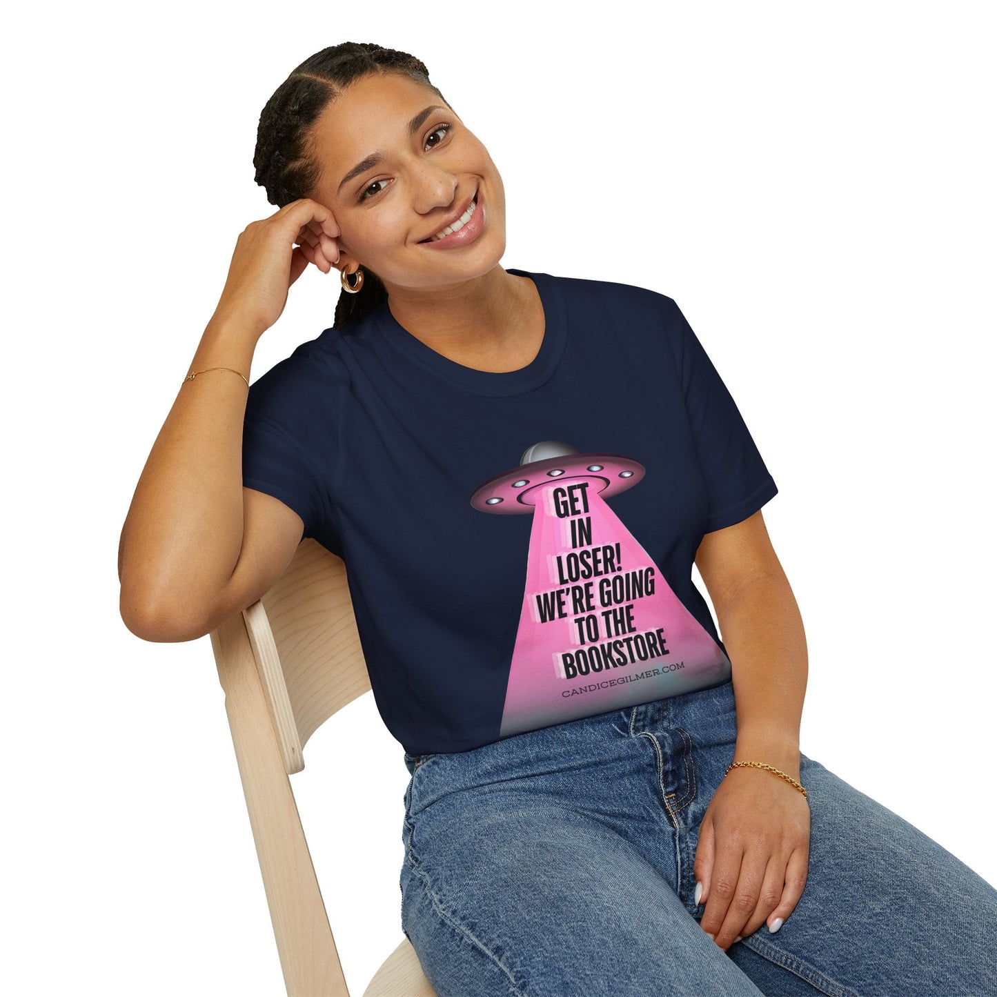Get In Loser! T-Shirt, Unisex Softstyle Tee - Candice Gilmer Books