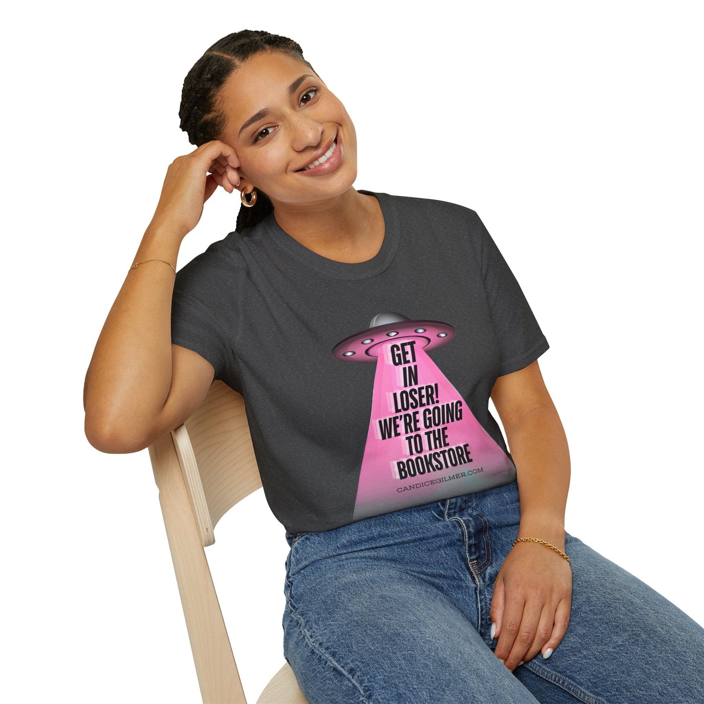 Get In Loser! T-Shirt, Unisex Softstyle Tee - Candice Gilmer Books
