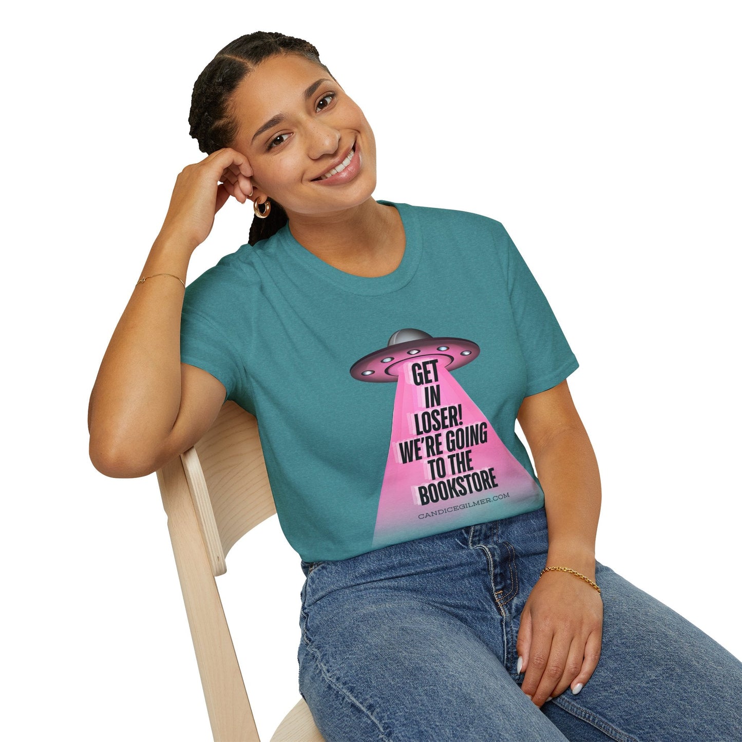 Get In Loser! T-Shirt, Unisex Softstyle Tee - Candice Gilmer Books