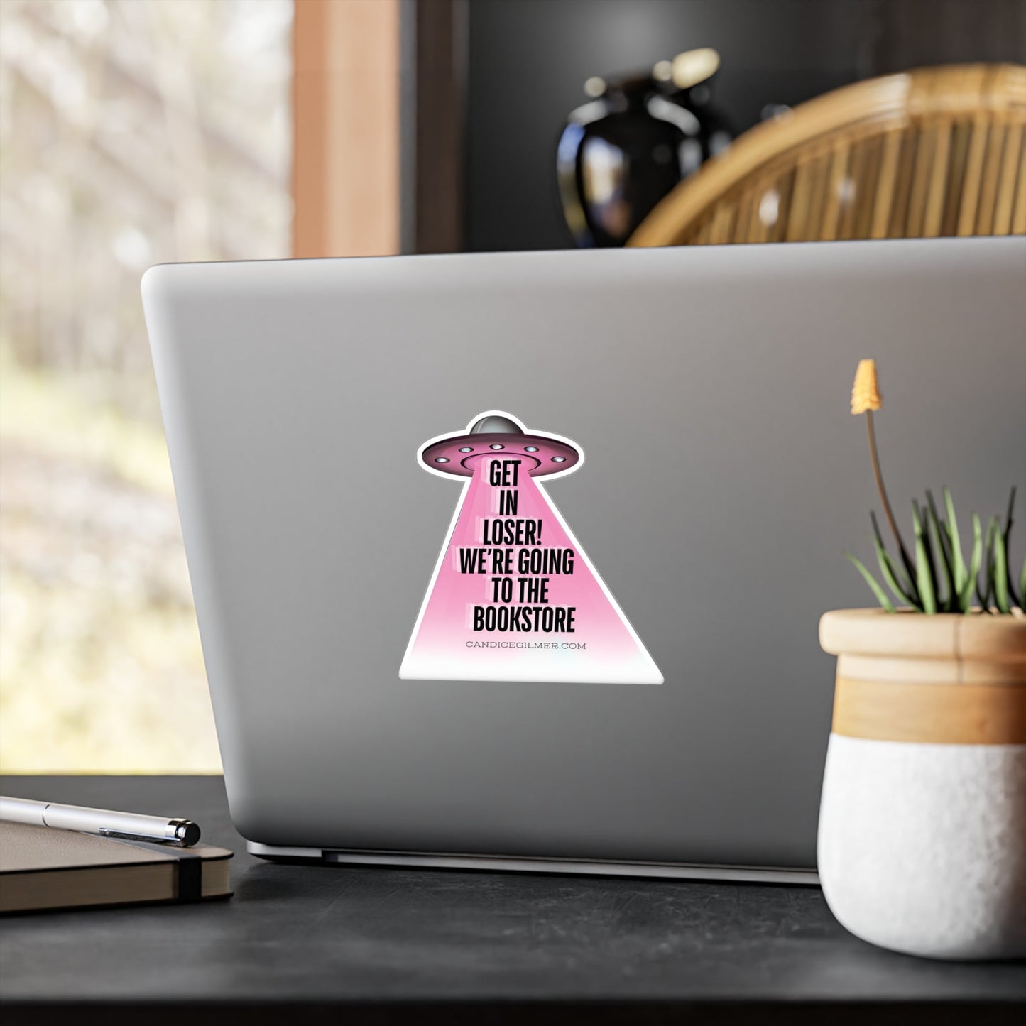 Get In Loser We're Going to the Bookstore Kiss - Cut Vinyl Sticker - Candice Gilmer Books