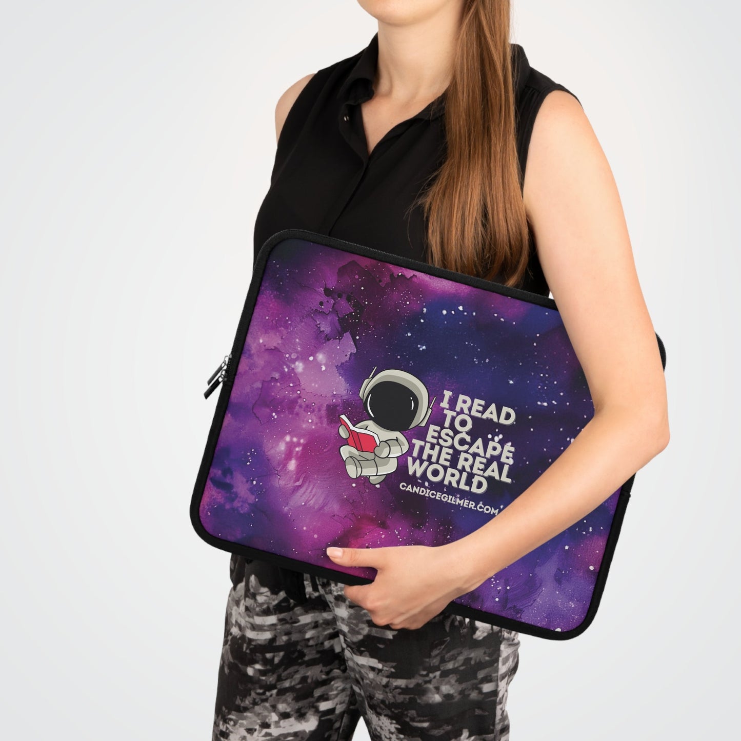I Read To Escape The Real World Laptop Sleeve - Candice Gilmer Books