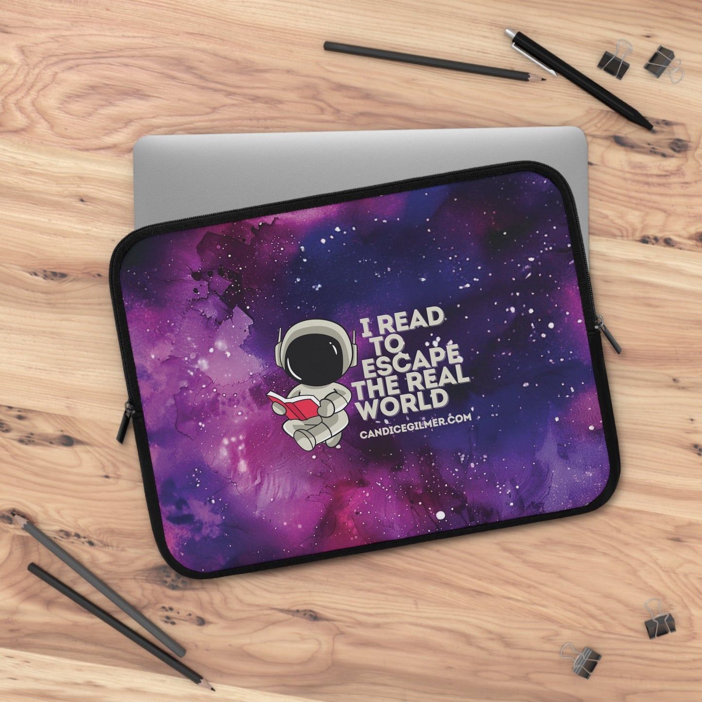 I Read To Escape The Real World Laptop Sleeve - Candice Gilmer Books