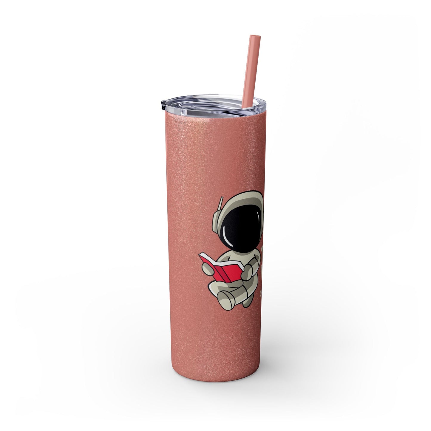 I Read to Escape the Real World Skinny Glitter Tumbler with Straw, Perfect for Space Lovers, Travel Mug, Coffee Cup, Drinkware - Candice Gilmer Books