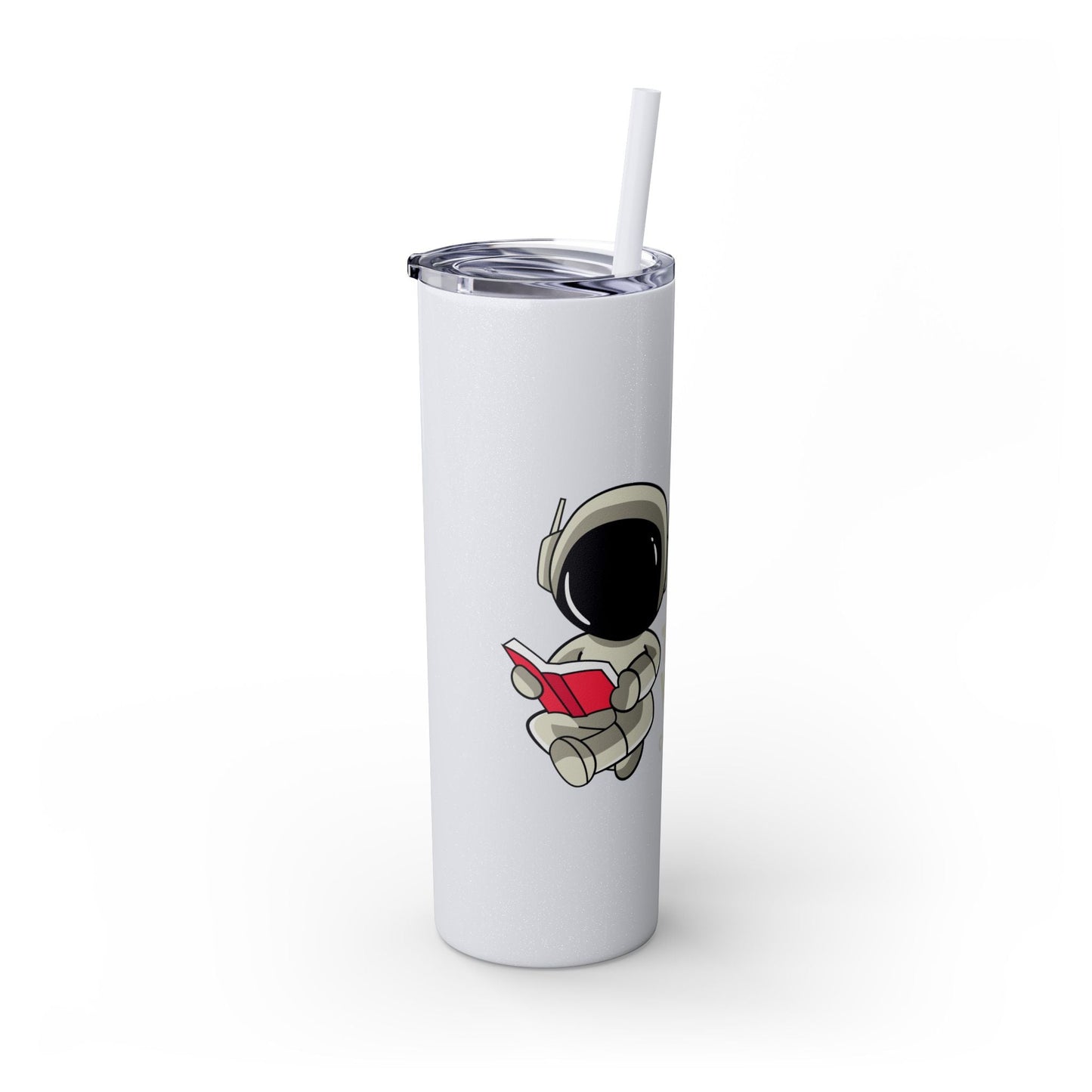 I Read to Escape the Real World Skinny Glitter Tumbler with Straw, Perfect for Space Lovers, Travel Mug, Coffee Cup, Drinkware - Candice Gilmer Books