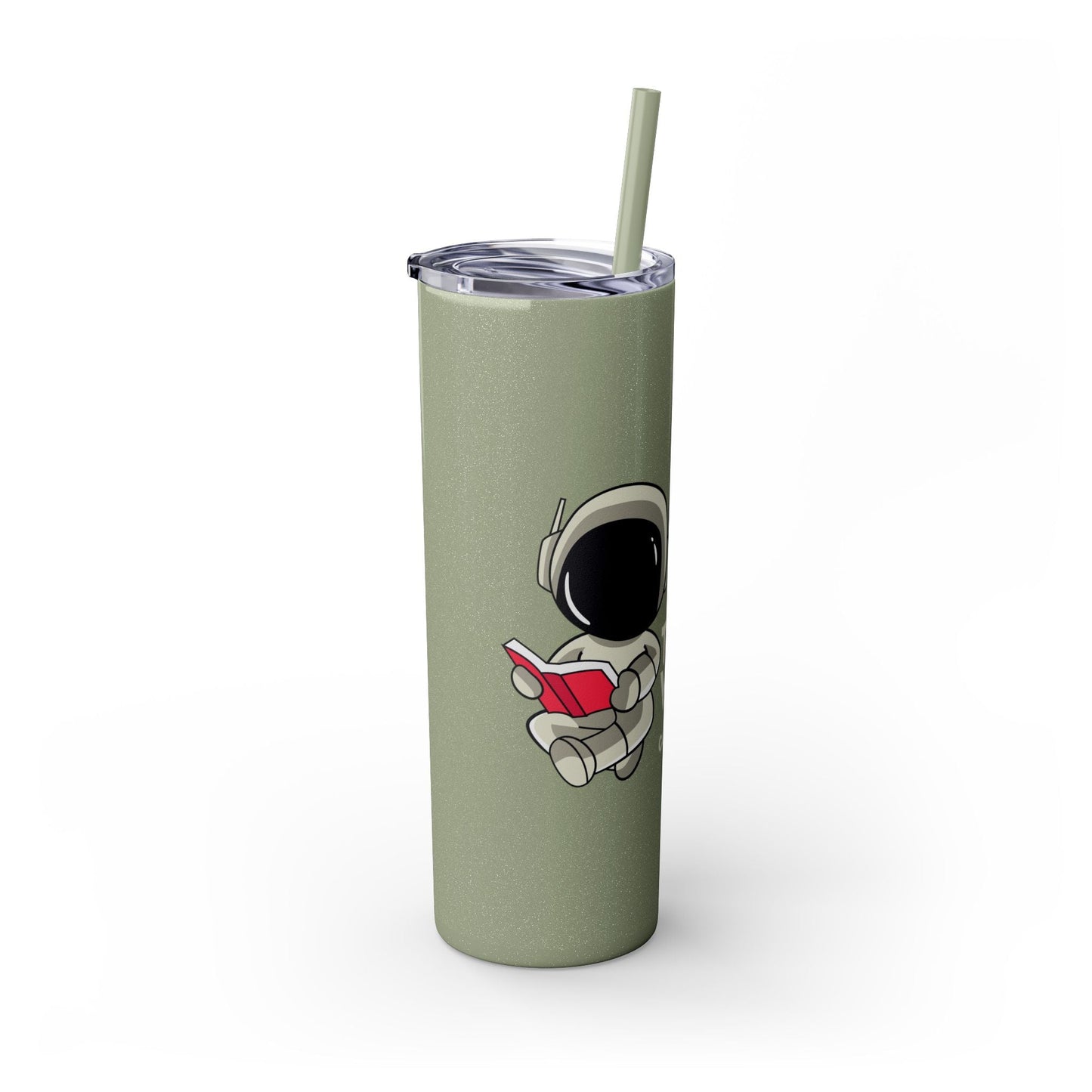 I Read to Escape the Real World Skinny Glitter Tumbler with Straw, Perfect for Space Lovers, Travel Mug, Coffee Cup, Drinkware - Candice Gilmer Books