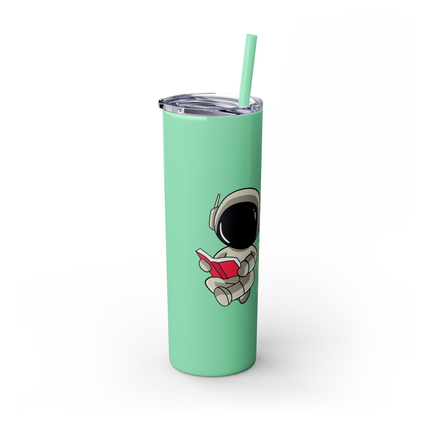 I Read to Escape the Real World Skinny Glitter Tumbler with Straw, Perfect for Space Lovers, Travel Mug, Coffee Cup, Drinkware - Candice Gilmer Books