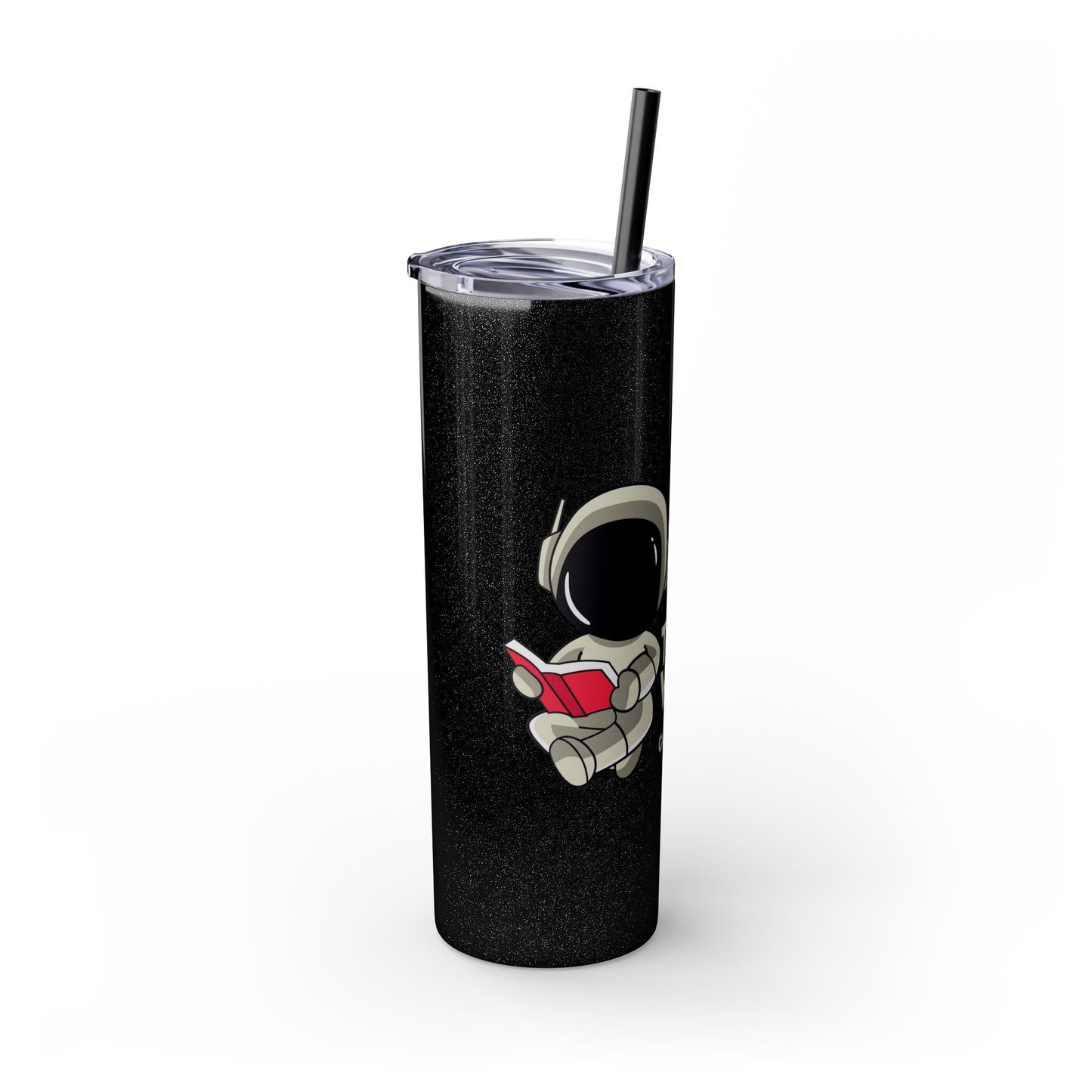 I Read to Escape the Real World Skinny Glitter Tumbler with Straw, Perfect for Space Lovers, Travel Mug, Coffee Cup, Drinkware - Candice Gilmer Books