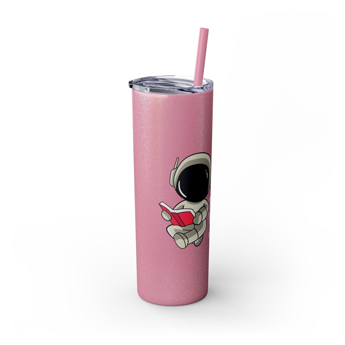 I Read to Escape the Real World Skinny Glitter Tumbler with Straw, Perfect for Space Lovers, Travel Mug, Coffee Cup, Drinkware - Candice Gilmer Books