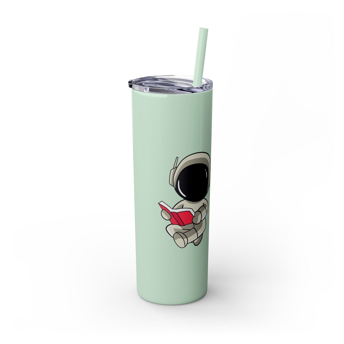 I Read to Escape the Real World Skinny Glitter Tumbler with Straw, Perfect for Space Lovers, Travel Mug, Coffee Cup, Drinkware - Candice Gilmer Books