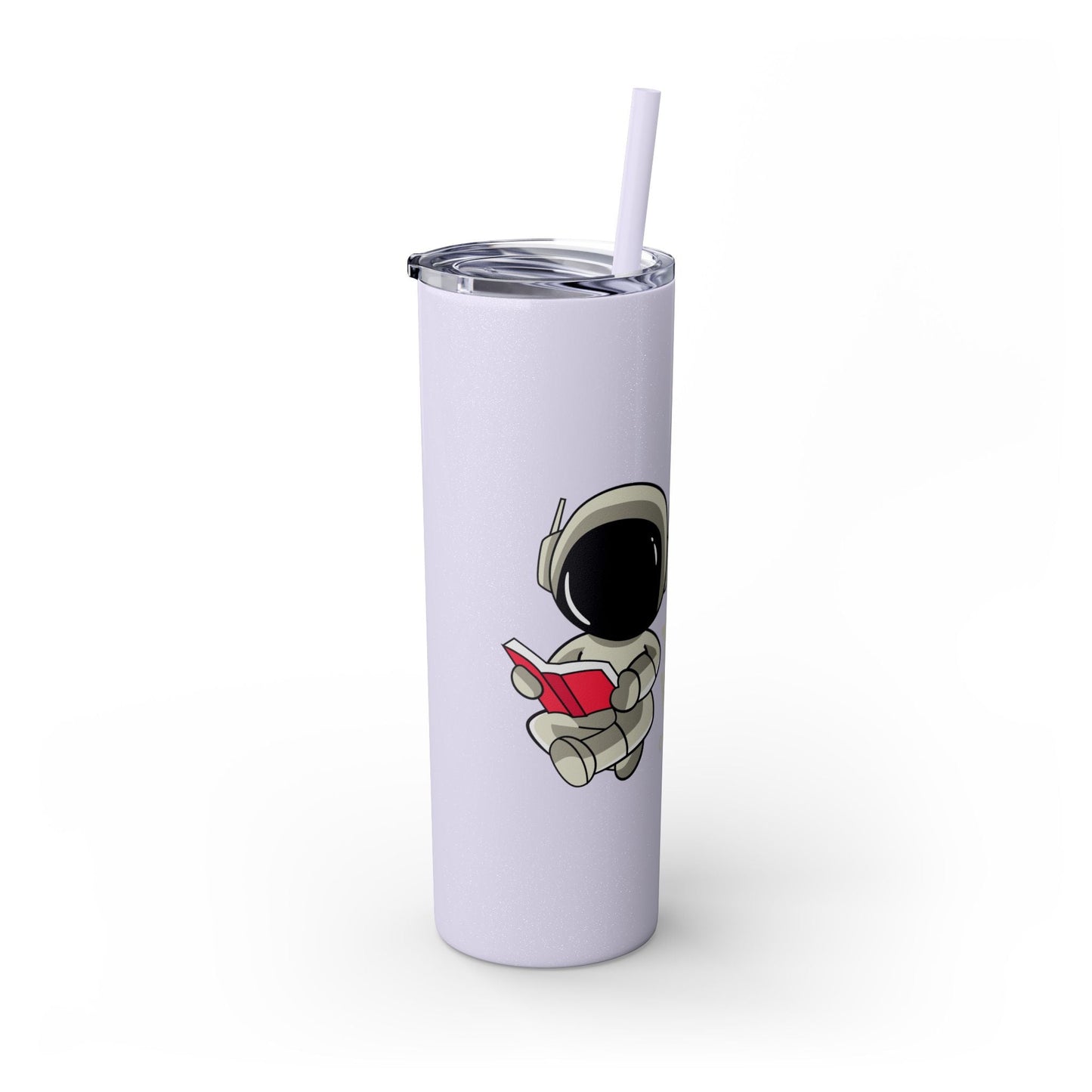 I Read to Escape the Real World Skinny Glitter Tumbler with Straw, Perfect for Space Lovers, Travel Mug, Coffee Cup, Drinkware - Candice Gilmer Books