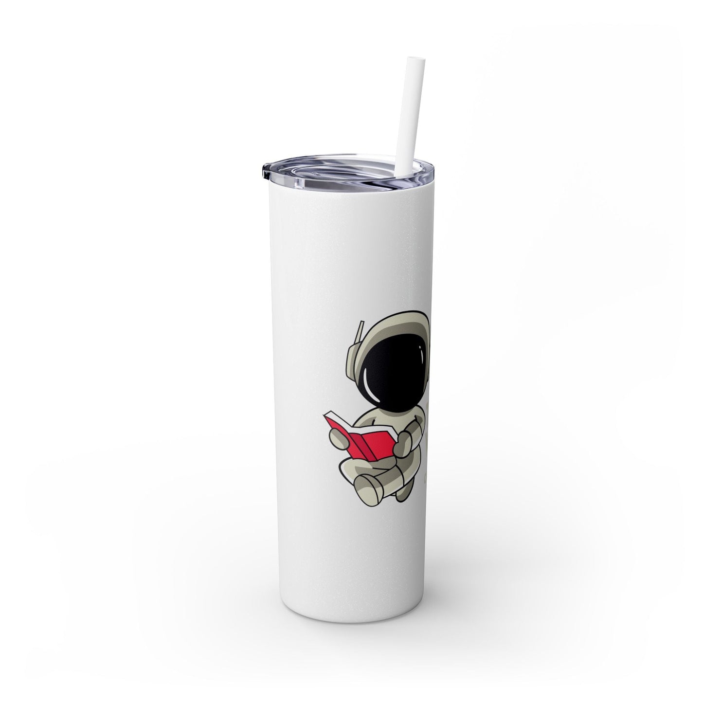 I Read to Escape the Real World Skinny Glitter Tumbler with Straw, Perfect for Space Lovers, Travel Mug, Coffee Cup, Drinkware - Candice Gilmer Books