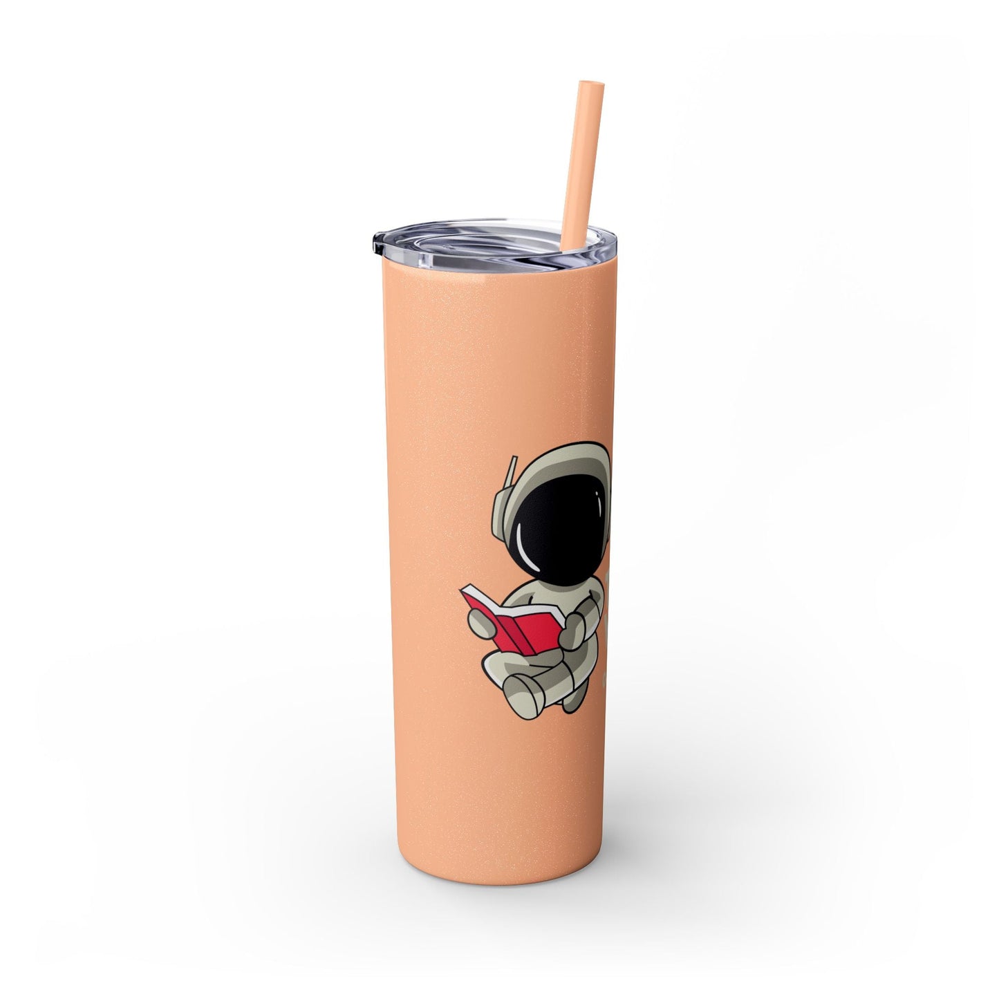 I Read to Escape the Real World Skinny Glitter Tumbler with Straw, Perfect for Space Lovers, Travel Mug, Coffee Cup, Drinkware - Candice Gilmer Books