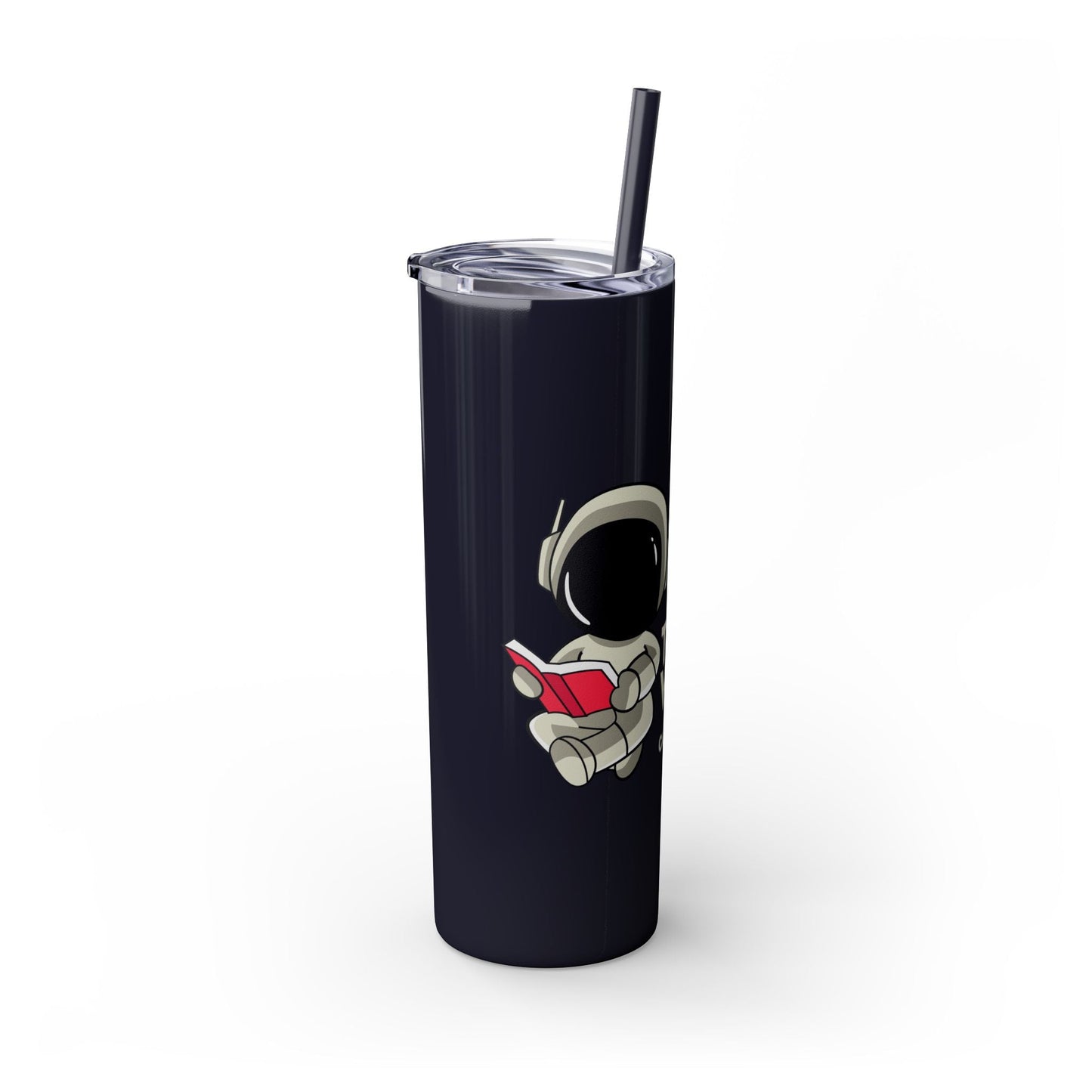 I Read to Escape the Real World Skinny Glitter Tumbler with Straw, Perfect for Space Lovers, Travel Mug, Coffee Cup, Drinkware - Candice Gilmer Books