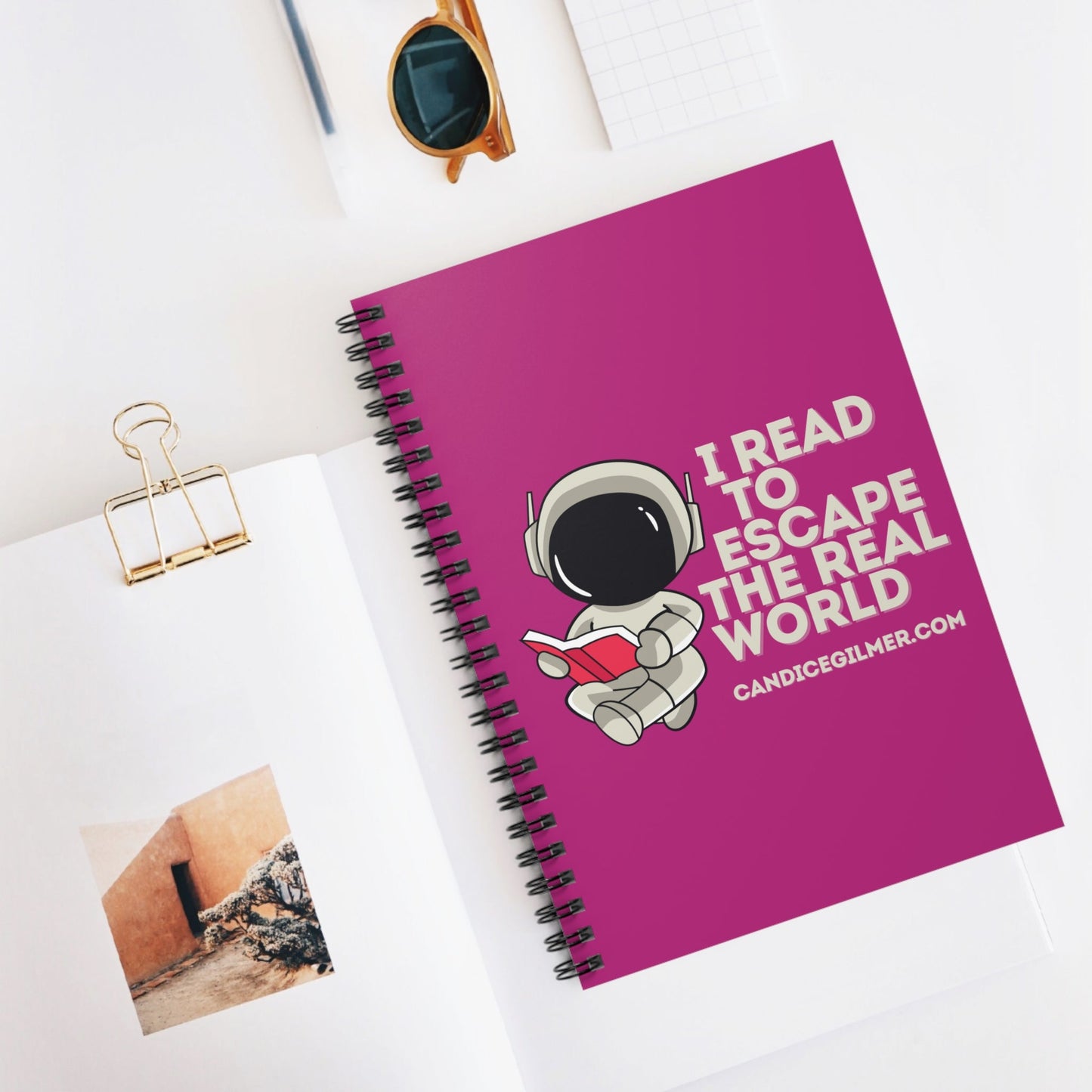 I Read to Escape the Real World Spiral Notebook - Candice Gilmer Books