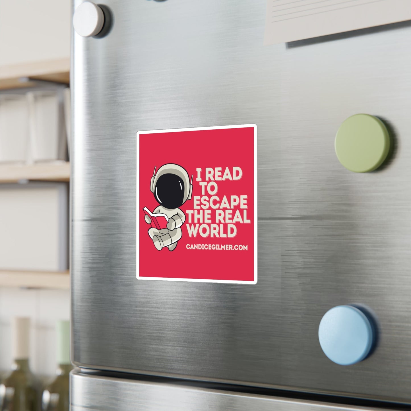 Read to Escape the Real World Sticker - Candice Gilmer Books