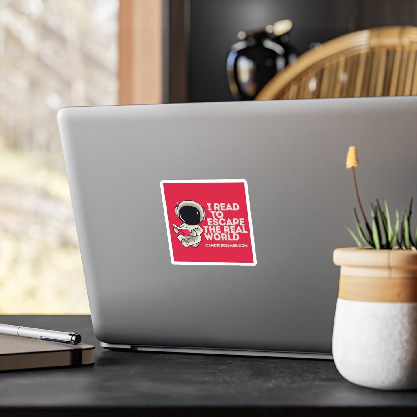 Read to Escape the Real World Sticker - Candice Gilmer Books