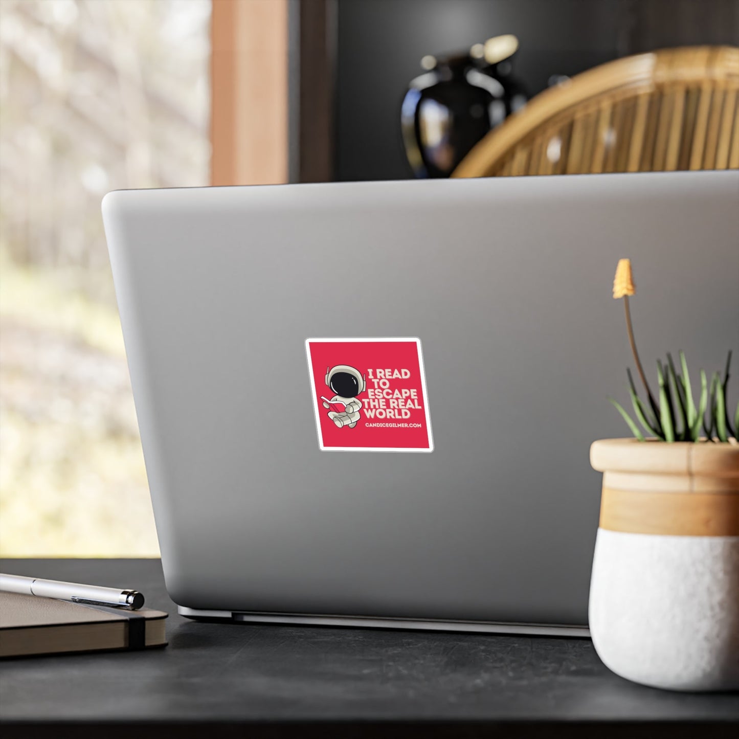 Read to Escape the Real World Sticker - Candice Gilmer Books