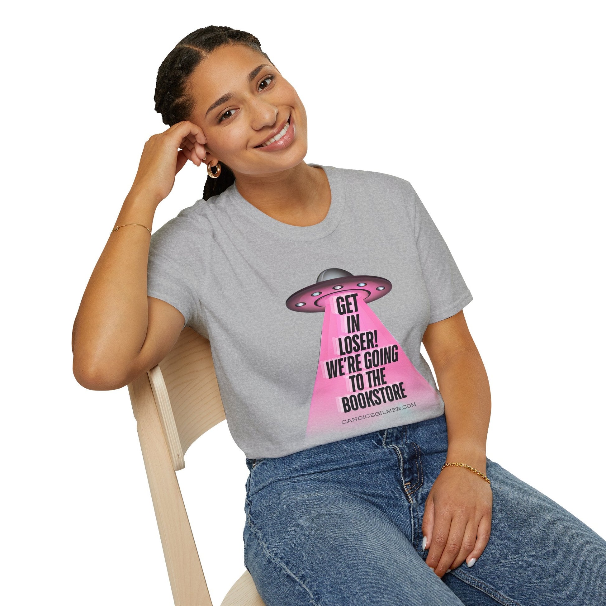 Get In Loser! T-Shirt, Unisex Softstyle Tee - Candice Gilmer Books