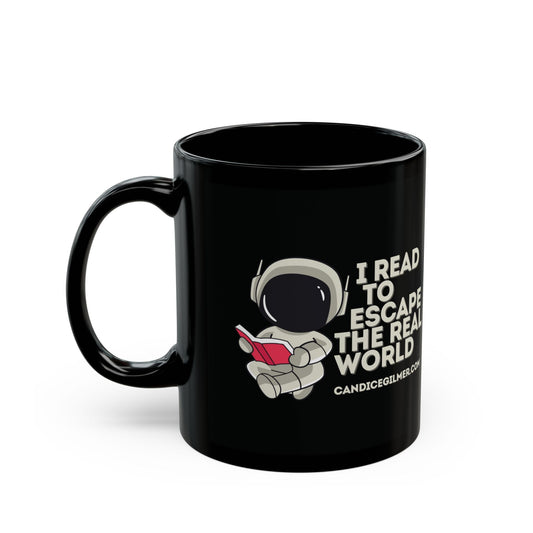 I Read to Escape Black Coffee Mug Book Lover's Coffee Cup, Reading Enthusiast Present, Home or Office Decor - Candice Gilmer Books