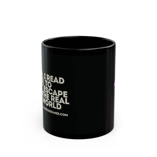 I Read to Escape Black Coffee Mug Book Lover's Coffee Cup, Reading Enthusiast Present, Home or Office Decor - Candice Gilmer Books