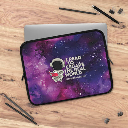 I Read To Escape The Real World Laptop Sleeve - Candice Gilmer Books
