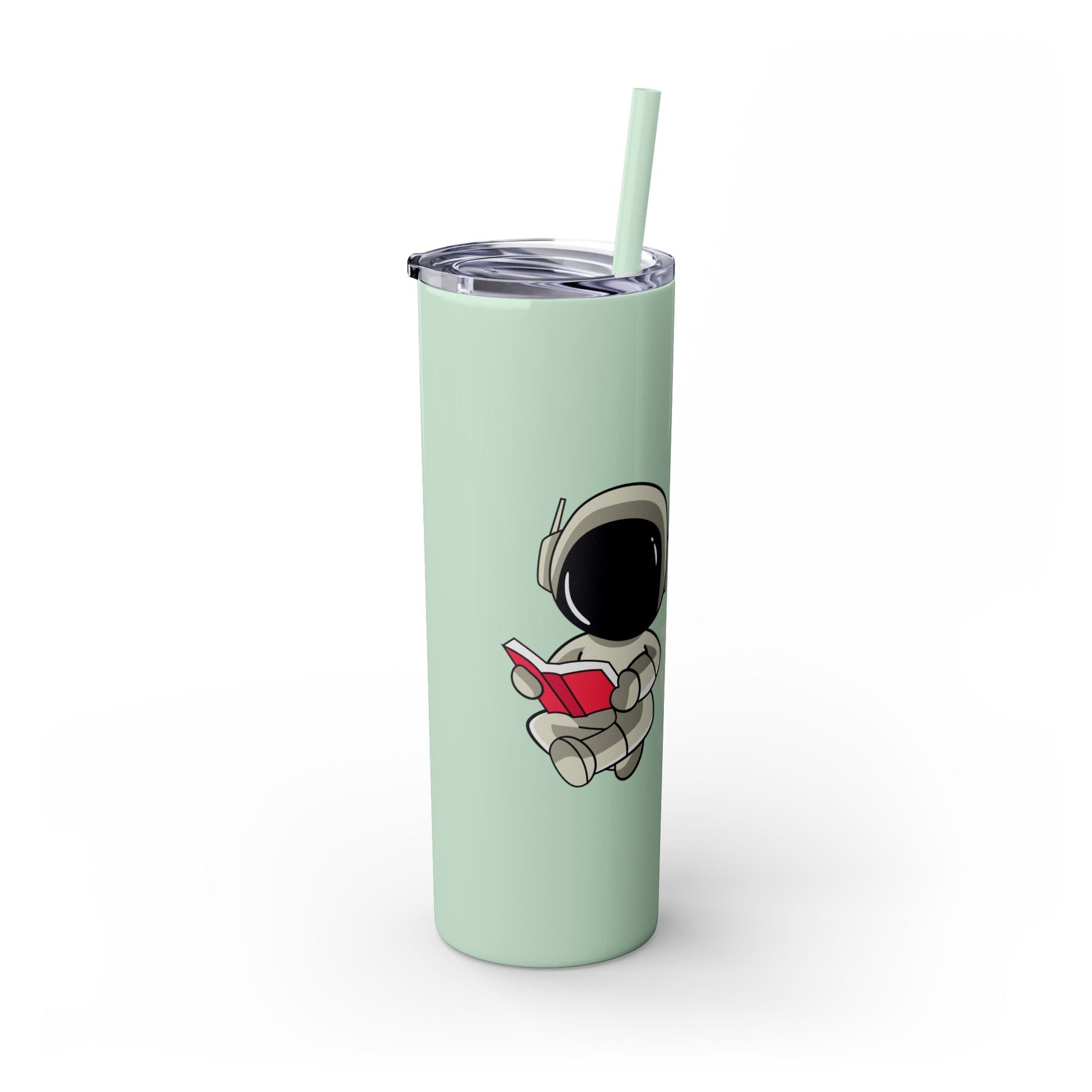 I Read to Escape the Real World Skinny Glitter Tumbler with Straw, Perfect for Space Lovers, Travel Mug, Coffee Cup, Drinkware - Candice Gilmer Books