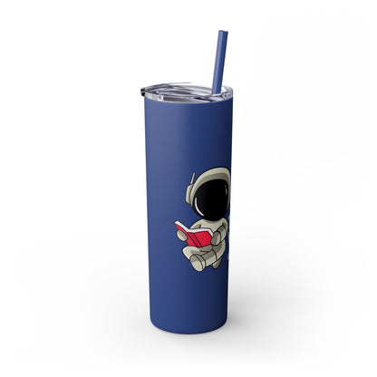 I Read to Escape the Real World Skinny Glitter Tumbler with Straw, Perfect for Space Lovers, Travel Mug, Coffee Cup, Drinkware - Candice Gilmer Books