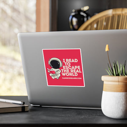 Read to Escape the Real World Sticker - Candice Gilmer Books