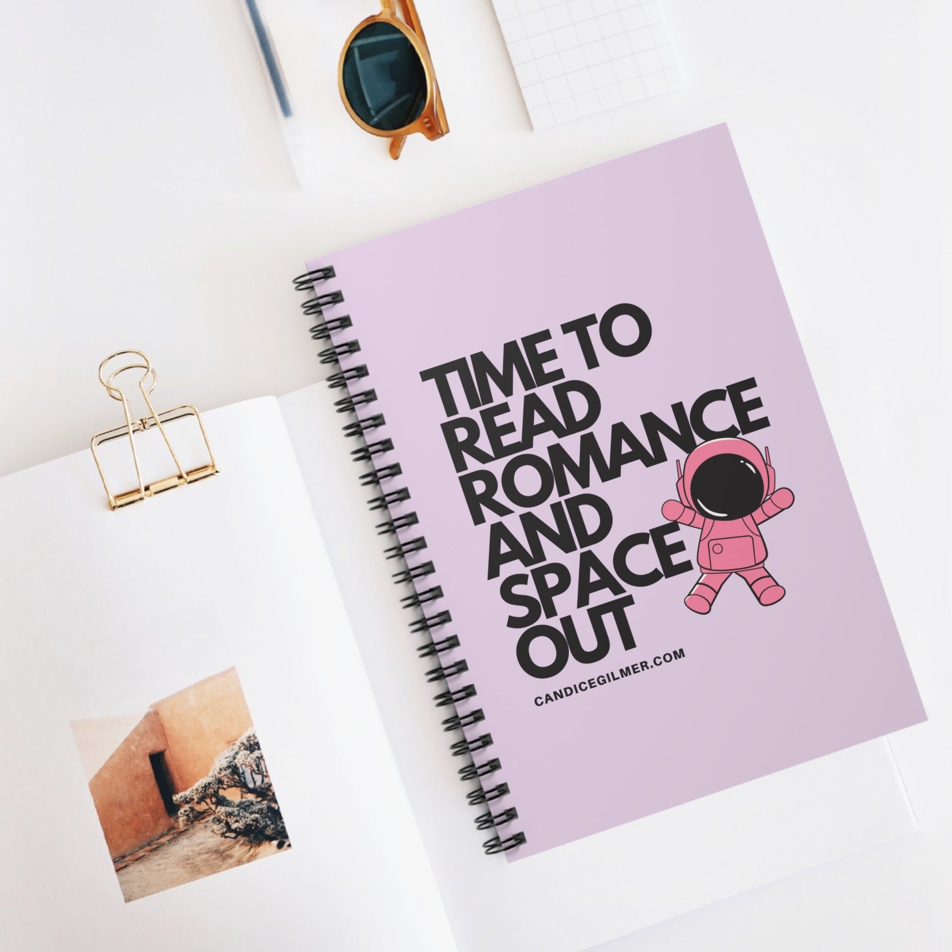 Time to Read Romance and Space Out Spiral Notebook - Candice Gilmer Books